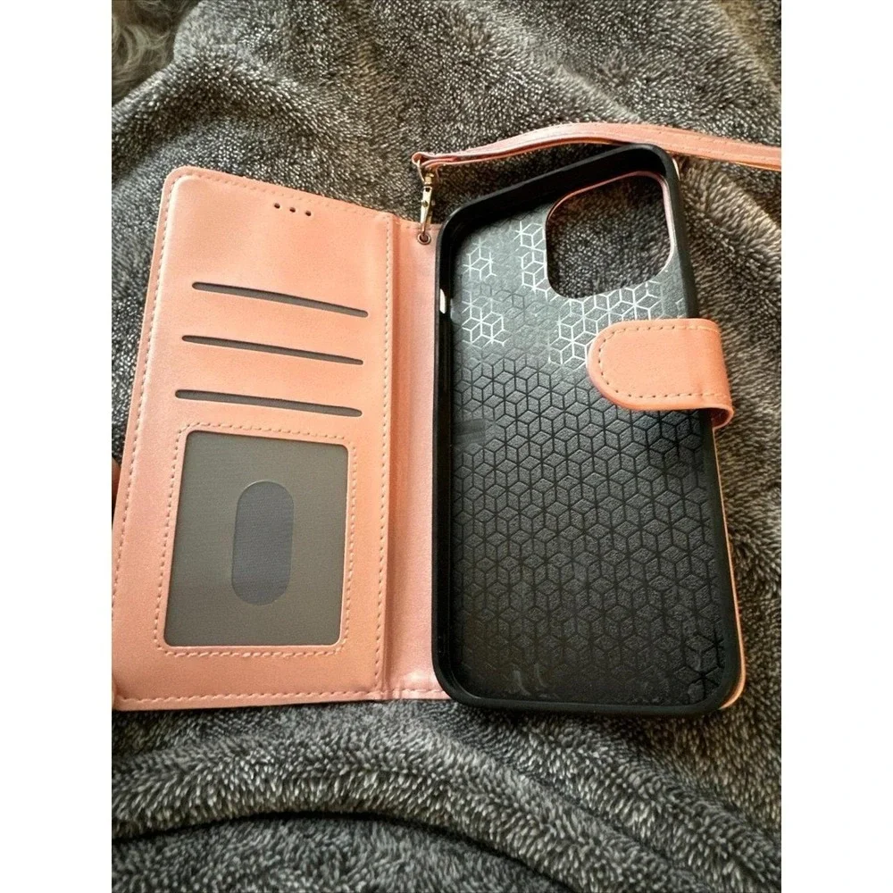 Pink wallet, iPhone case for 13 Pro Max